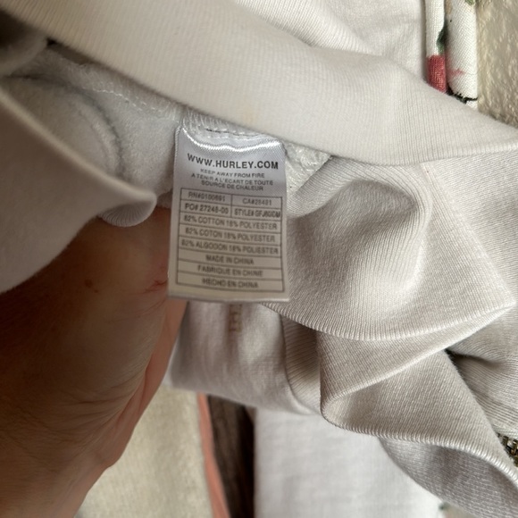 Hurley Full Zip Hoodie with Stud Details Off-White Jacket Size Small - Picture 10 of 12